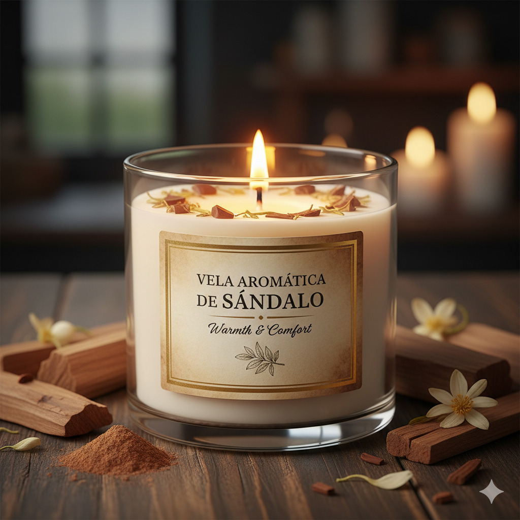 Vela Aromática de Sándalo